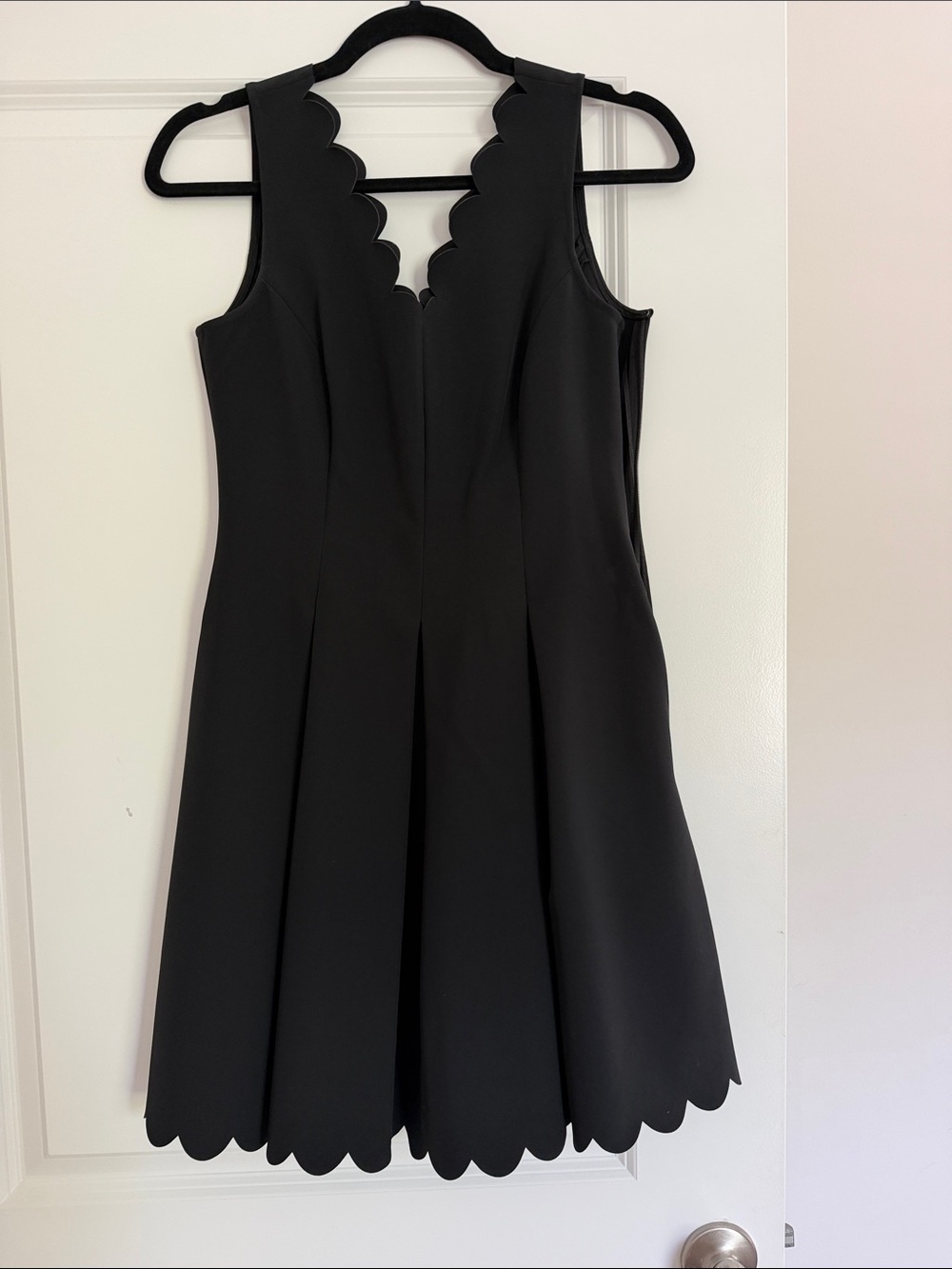 Banana Republic Black Scallop-Edge Midi Dress